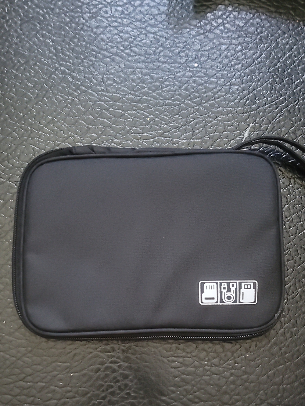 Black Electronics Tech Accessories and Cables Organizer Pouch